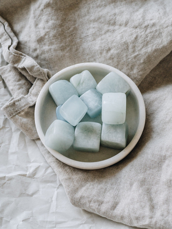 Aquamarine Tumbled Pocket Stone - Stone for Expression and Flow