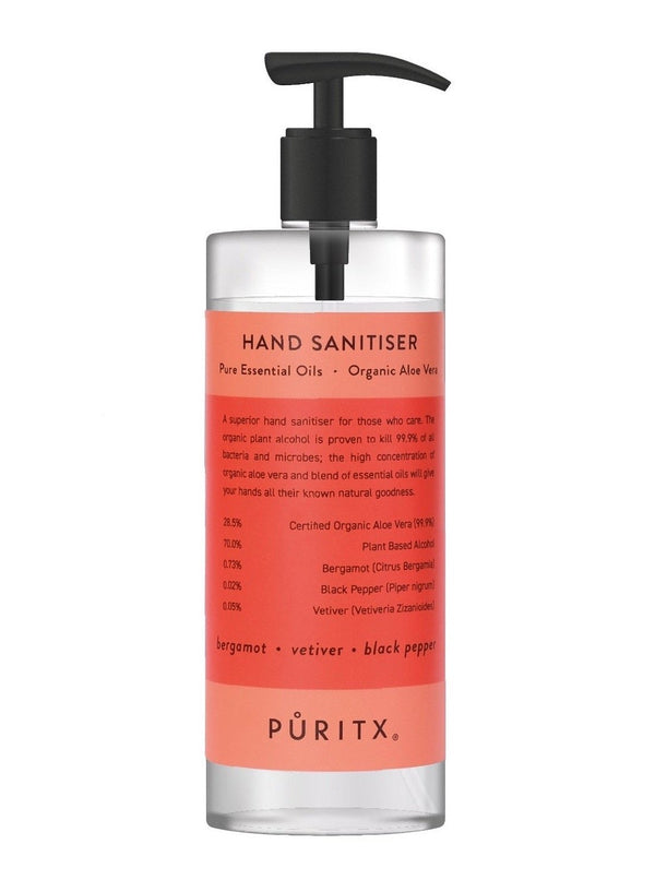 PURITX® Håndsprit med Pumpe 250ml - Bergamot / Vetiver / Black Pepper