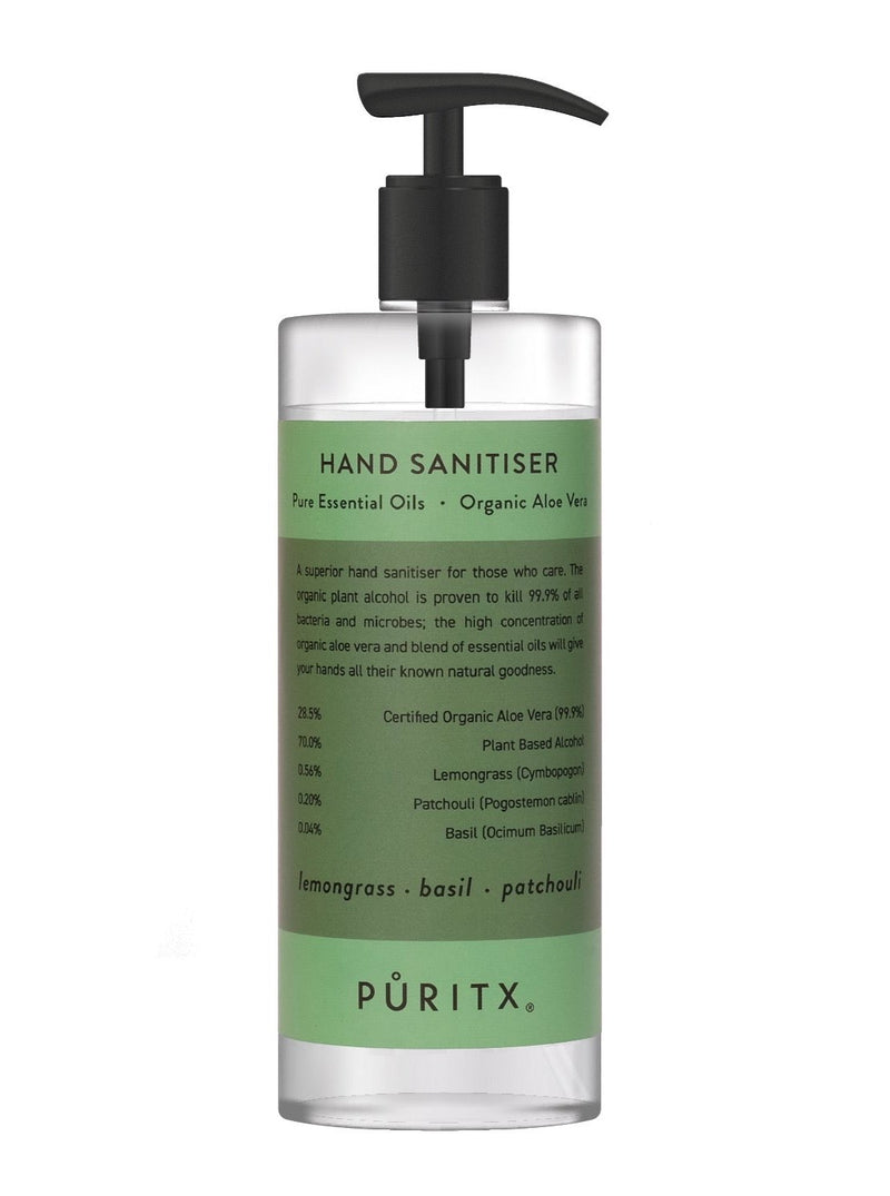 PURITX® Håndsprit med Pumpe 250ml - Lemongrass / Basil / Patchouli